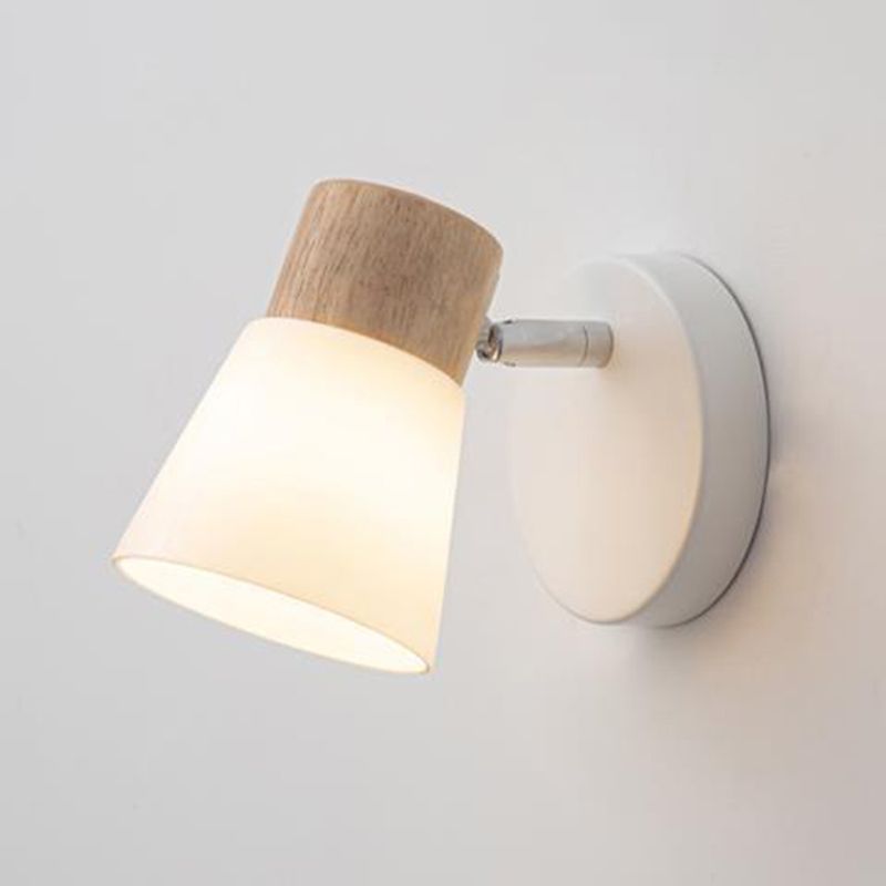Modern Bell Vanity Wall Light Fixtures Wood Vanity Lights in White