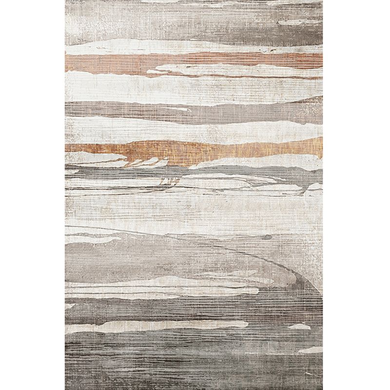 Modern Contrast Color Area Carpet Polyester Grey Area Rug Non-Slip Backing Rug for Bedroom