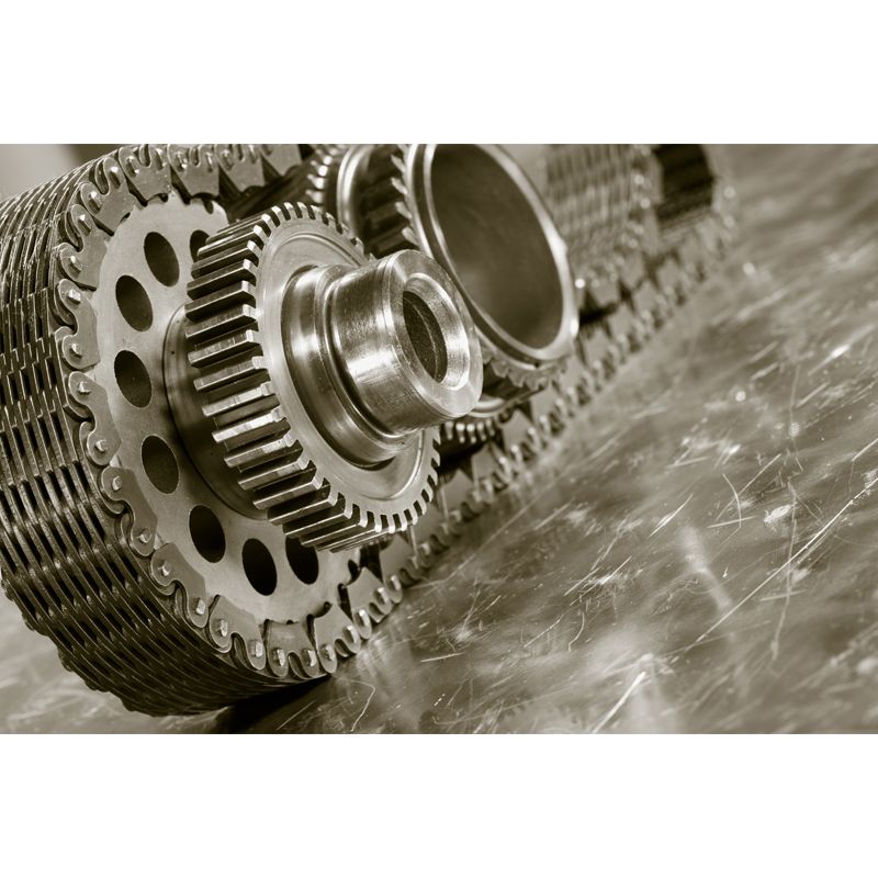 Contemporary Metal Gear Wall Mural Non-Woven Textured Stain-Proofing Dark Color Wall Art for Room