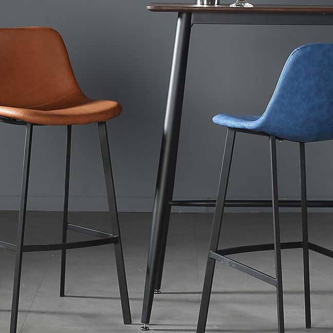 Indoor Modern Rectangle Trestle Bar Dining Table with Metal Legs