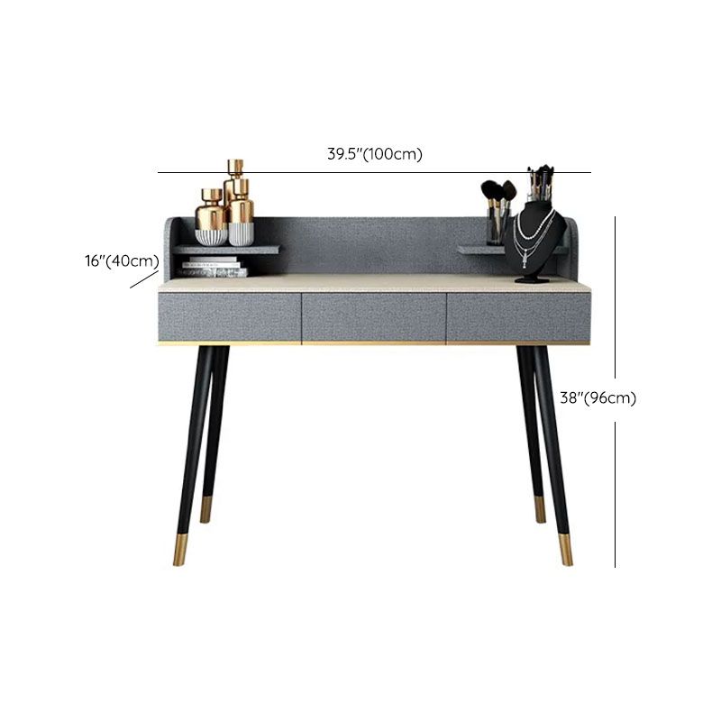 Make-up Vanity With Drawer Wooden with Makeup Table and Stool Glam