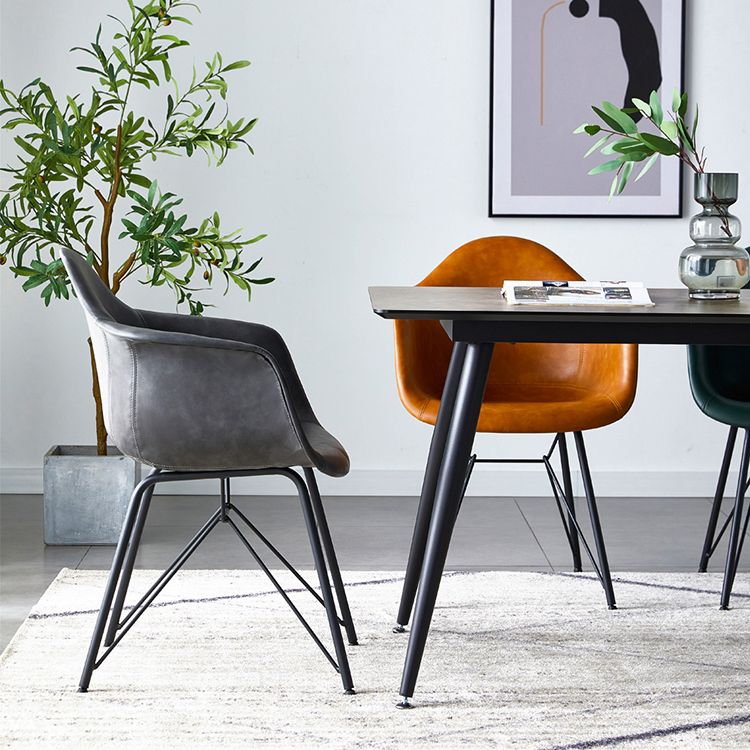 Contemporary Metal Dining Chairs Upholstered Linen Fabric Dining Chair for Restaurant