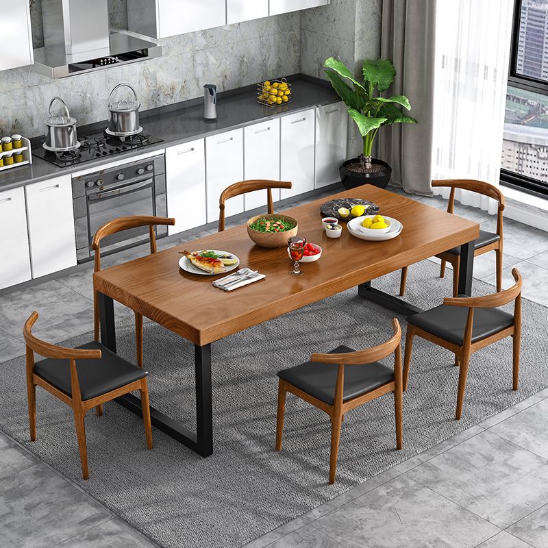 Modern Style Rectangle Wood Table Set 1/2/7 Pieces Dining Set for Home
