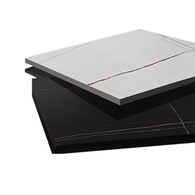 Glam 11.8" H Rectangle Slate Coffee Table Metal 2 Legs Cocktail Table