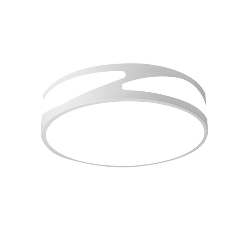 Lámpara empotrada monocromática nórdica, Panel delgado, acrílico redondo, luz de techo LED de 18/21,5 pulgadas de ancho en luz cálida/blanca