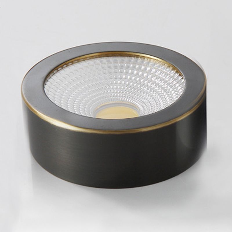 Plafonnier LED en forme de cylindre moderne en cuivre à 1 lumière encastré pour couloir et salon