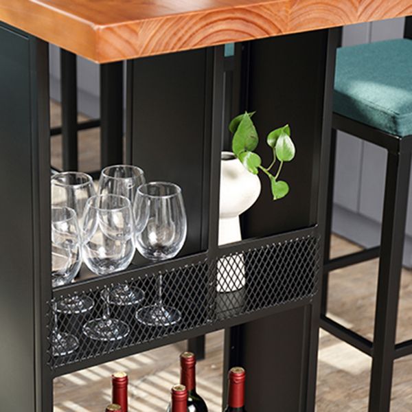 Industrial Table and Stool Set 1/2/7 Pieces Solid Wood Bar Table and Stools