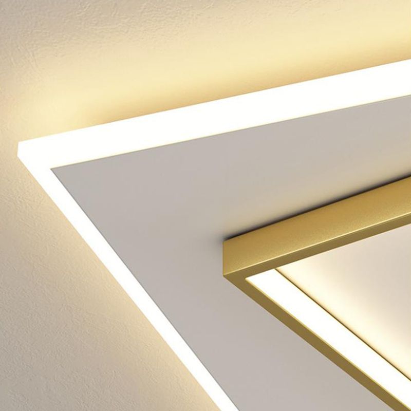Forme géométrique LED plume plafonnier moderne en aluminium 2 lumières encastré pour chambre à coucher