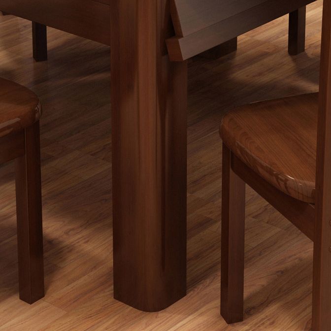 Polished Finish Wooden Dinette Table for Home Modern Foldable Dining Table