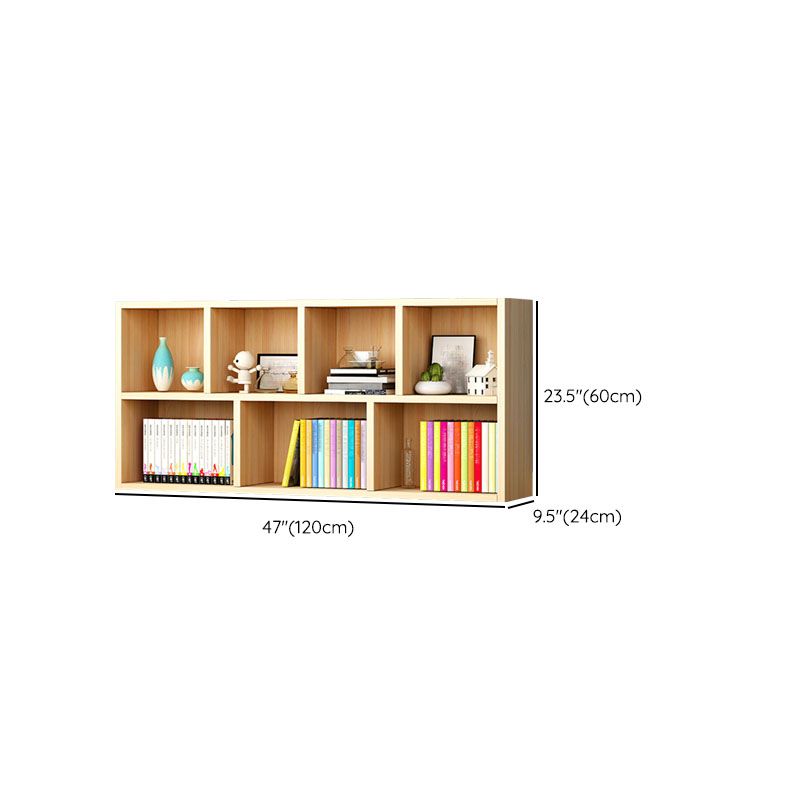 Closed Back Standard Bookshelf Wooden Contemporary Bookcase with Shelves