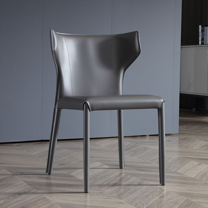 Modern Leather Dining Side Chairs Wingback Side Chair for Restaurant Use