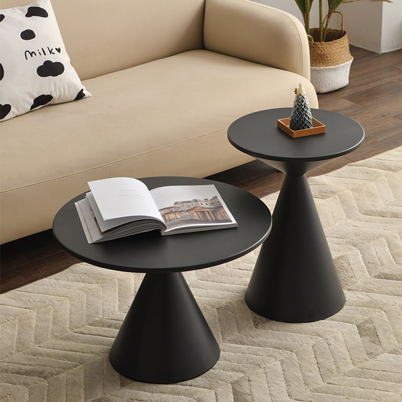 Contemporary Corner Table Metal Round Pedestal Side End Table