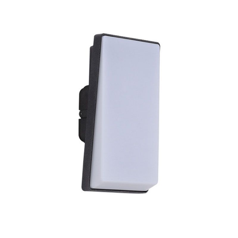 Lampada rettangolare minimalistica Lampada con applique del balcone Metallic LED Accensione murale con tonalità acrilica in nero
