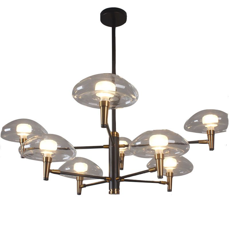 Lámpara de lámpara sombreada de negro simplicidad estilo techo de metal luz colgante de techo