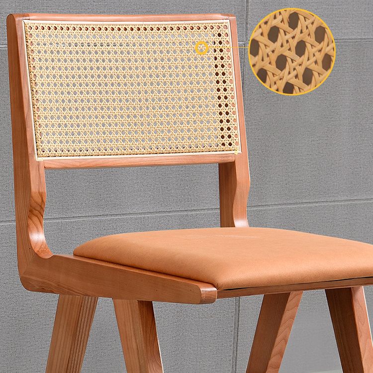 Traditional Style Dining Chair Solid Wood Cane Back Chair for Home