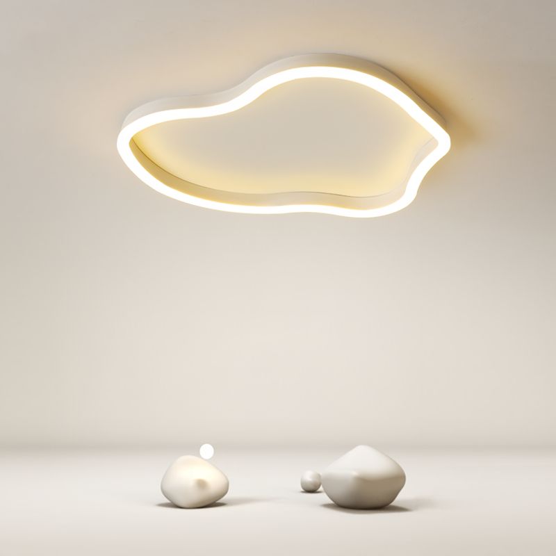 Plafonnier encastré en métal de forme unique, style moderne, éclairage encastré à 1 lumière en blanc