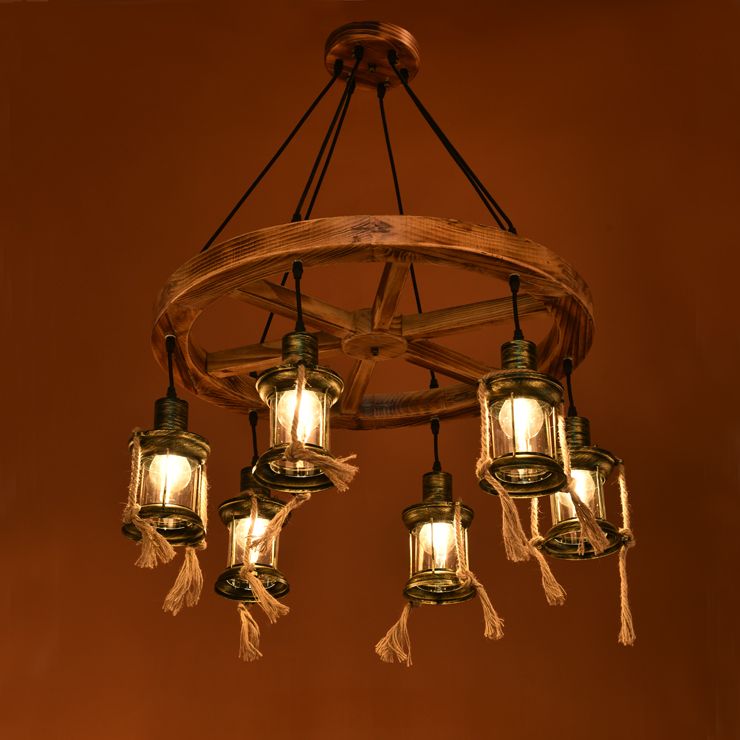 Lustre suspendu en métal suspendu en bronze côtier en bronze kérosène suspendu luminaire