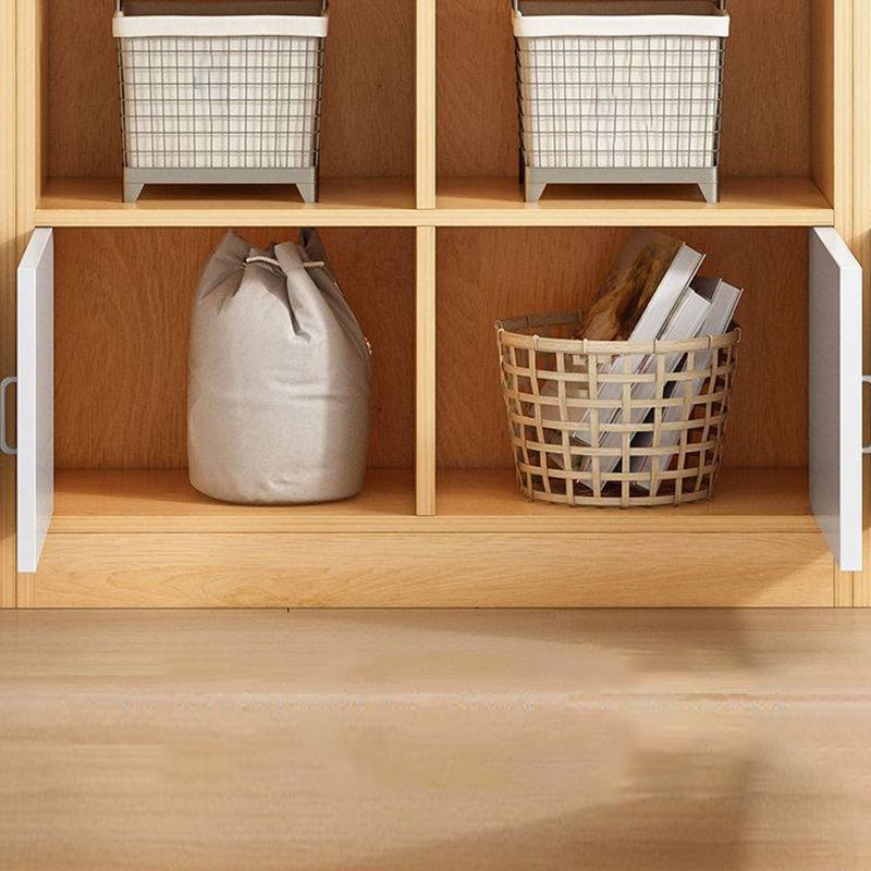 Modern Vertical Closed Back Bookcase Engineered Wood Bookshelf with Cabinets