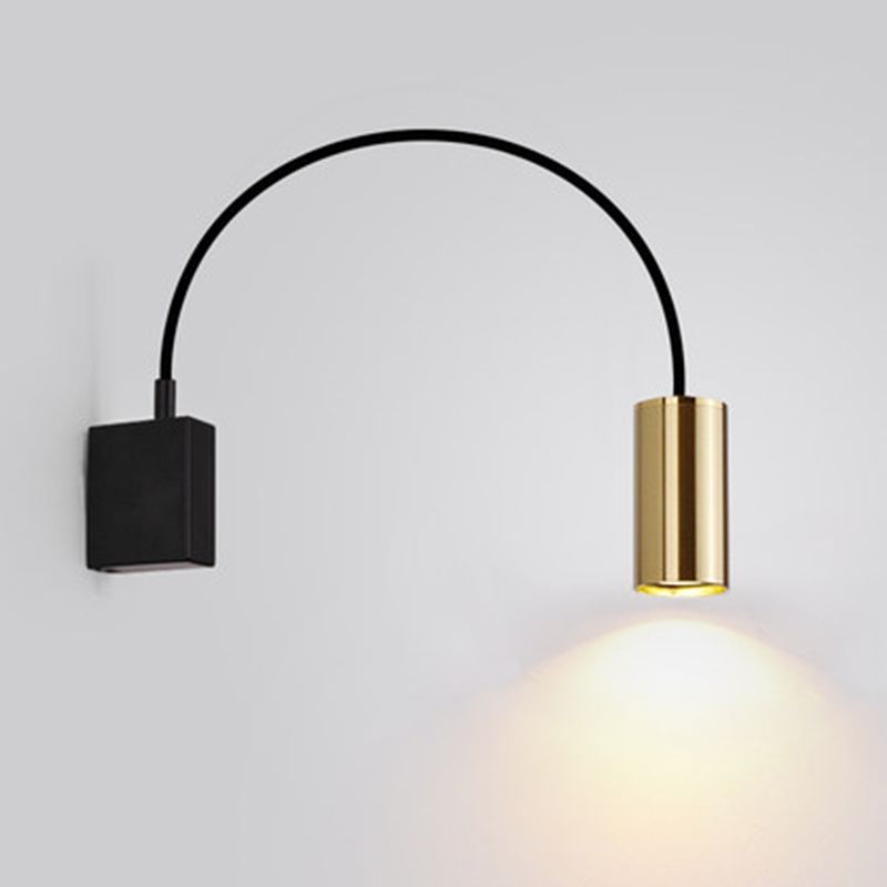 Postmodern 1 Bulb Wall Lamp Flexible Arm Curved Reading Light with Metal Shade