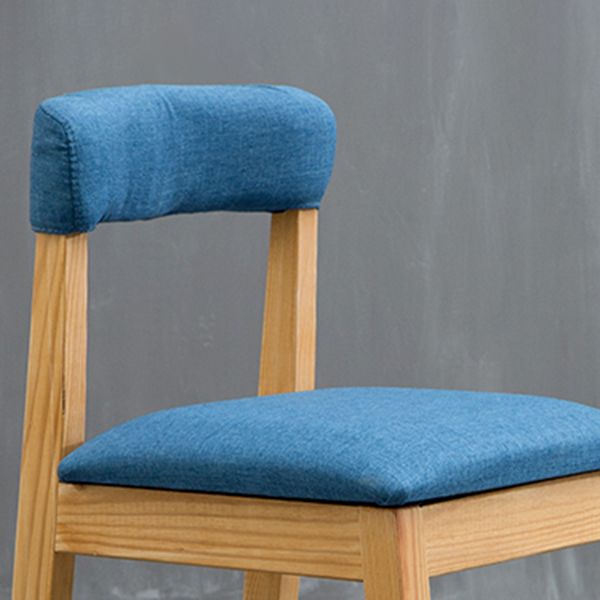 Silla lateral casera de estilo campestre, silla tapizada de madera con respaldo abierto para comedor