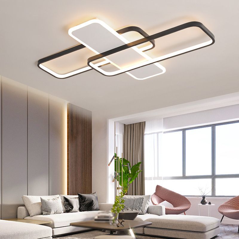 Plafonnier géométrique en métal plafonnier LED moderne pour salon