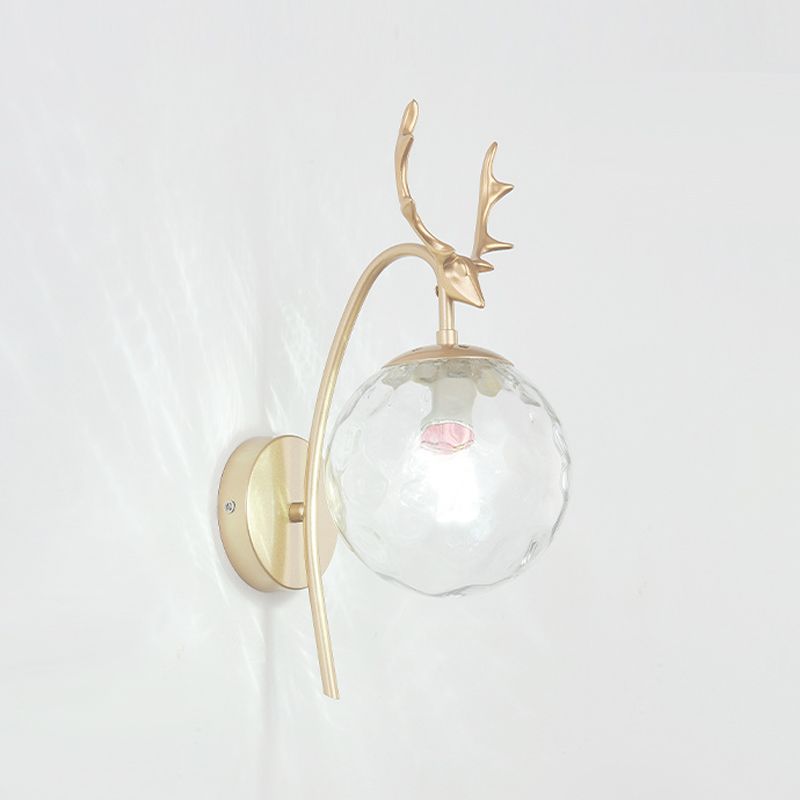 Sitting Room Antler Wall Sconce Modern Glass 1 Head Wall Mounted Light Fixture