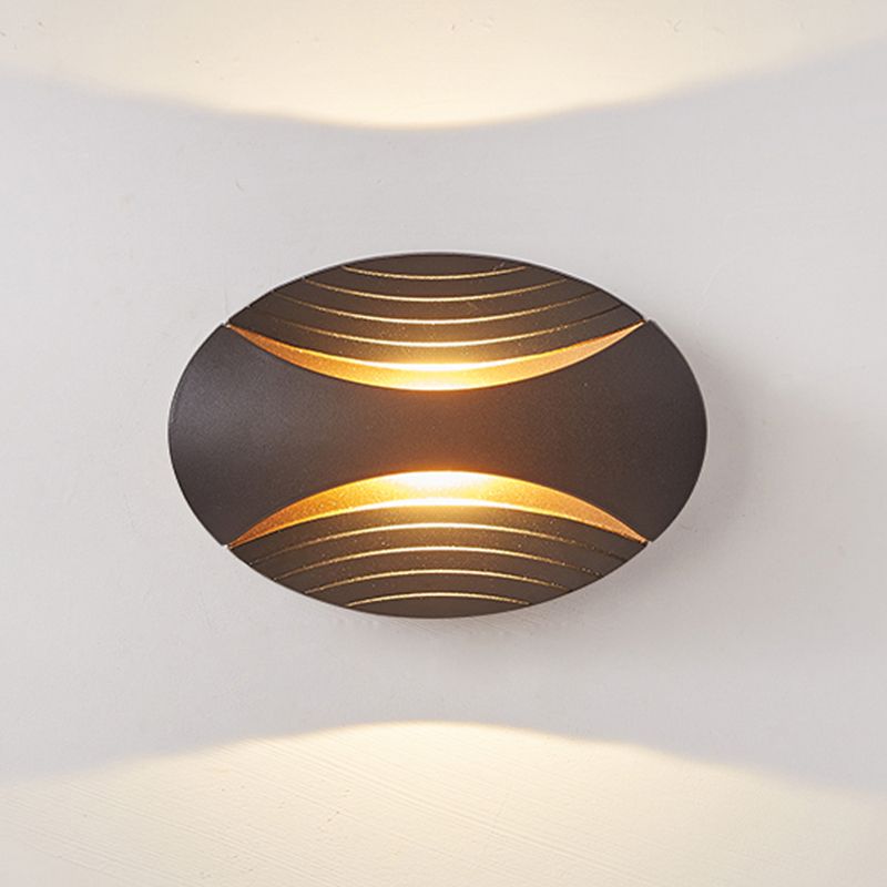 Moderner Stil ovaler Wandmontage Lampe Metall 2 Leuchten Wandmontierte Beleuchtung