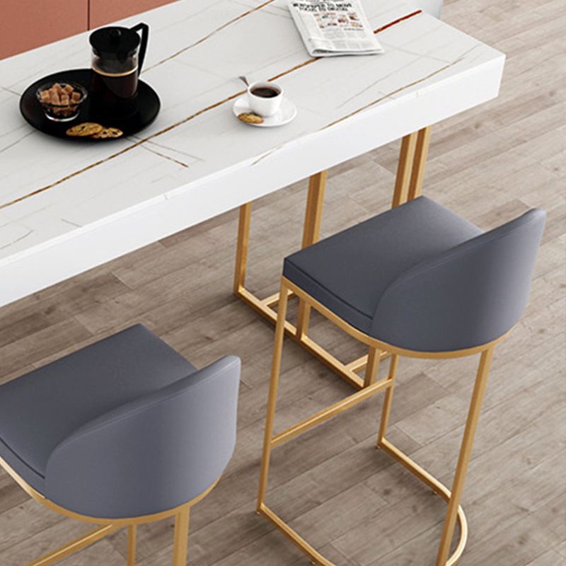 Glam 1/3/4 Pieces Bar Table Set Rectangle Bar Table with Metal High Stools