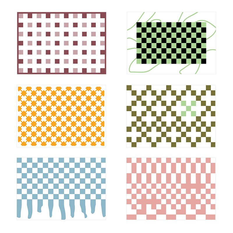 White Tone Simplicity Area Rug Polyester Buffalo Check Rug Non-Slip Backing Indoor Rug for Bedroom