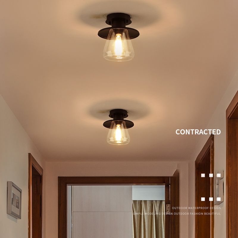 1-Licht-Unterputzleuchte Traditionelle Unterputzleuchte mit Glasschirm