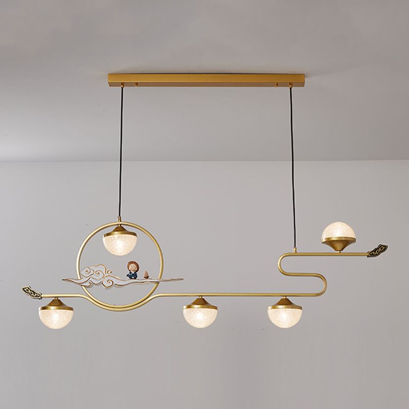 Lámparas colgantes modernas de la isla Restaurante de 5 luces colgantes de lámparas con sombra acrílica