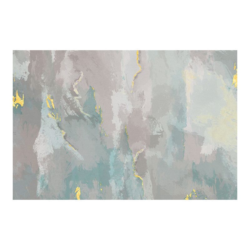 Contemporary Washable Carpet Abstract Pattern Rug Stain Resistant Polyester Area Rug for Living Room