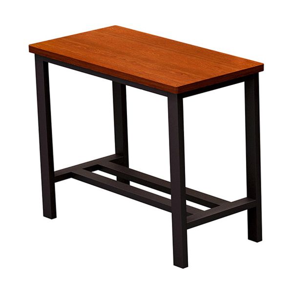 Industrial Brown Wood Bar Table Black and Metal Base Bar Table