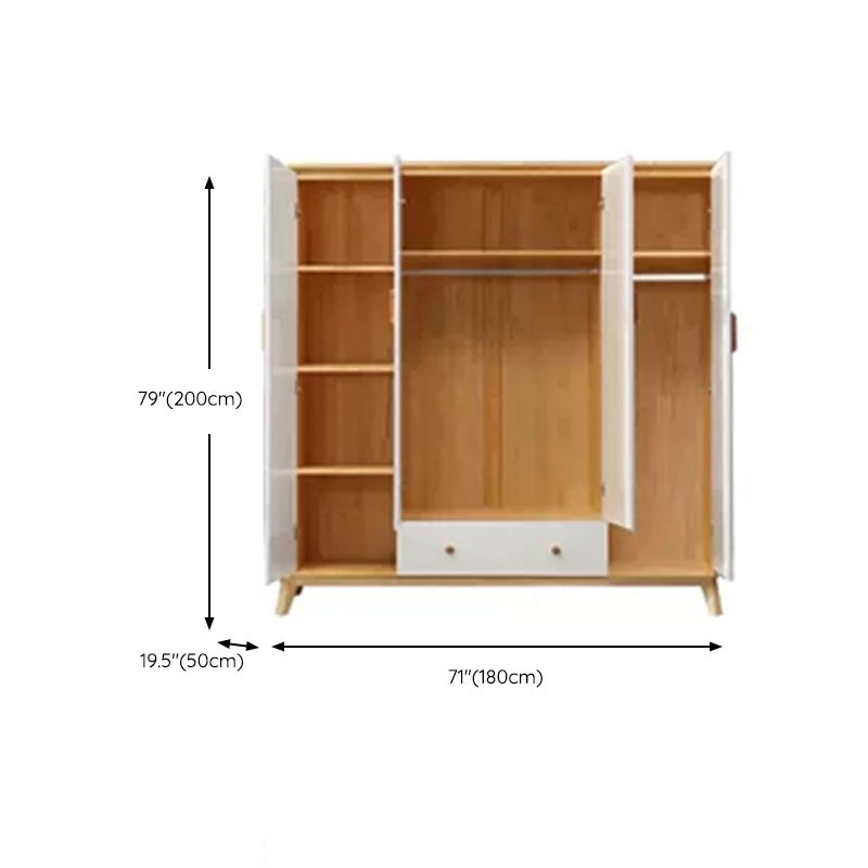 Modern Coat Locker Wooden High Gloss 1-Drawer Kid's Wardrobe