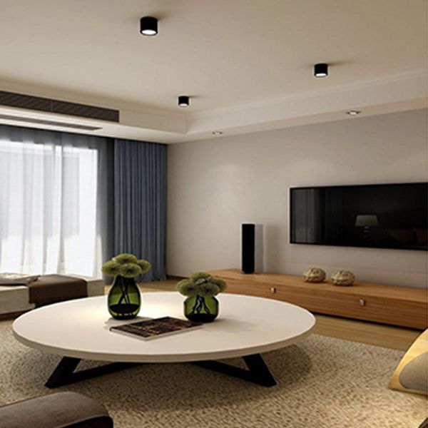 Cylindrical Shape Ceiling Lamp Modern Simple Style Aluminium 1 Light Flush Mount for Aisle