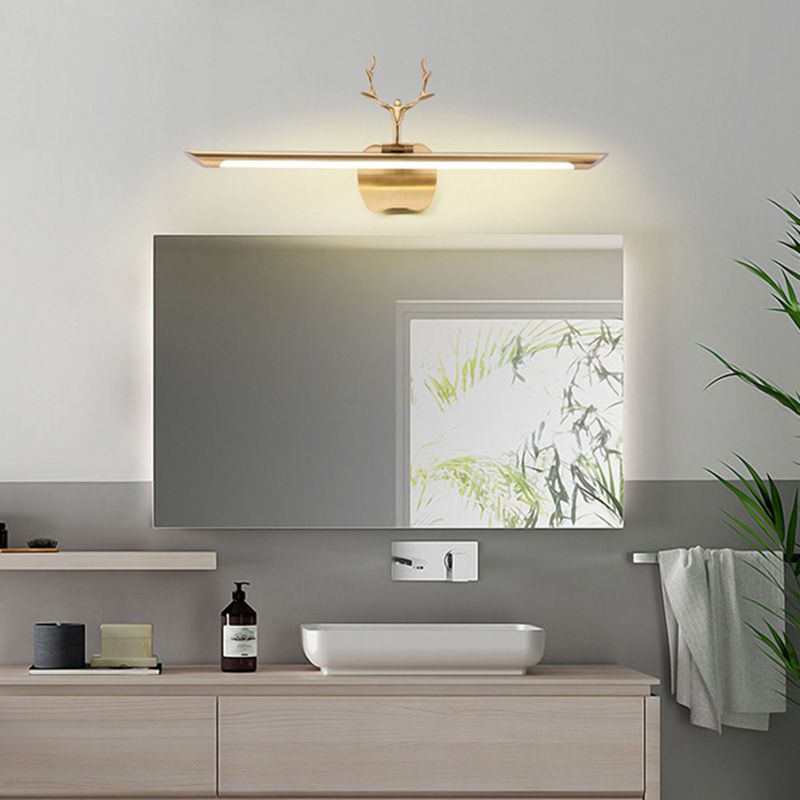 Elegante illuminazione di corna postmoderne con metallo e acrilico per lavaggio per il bagno