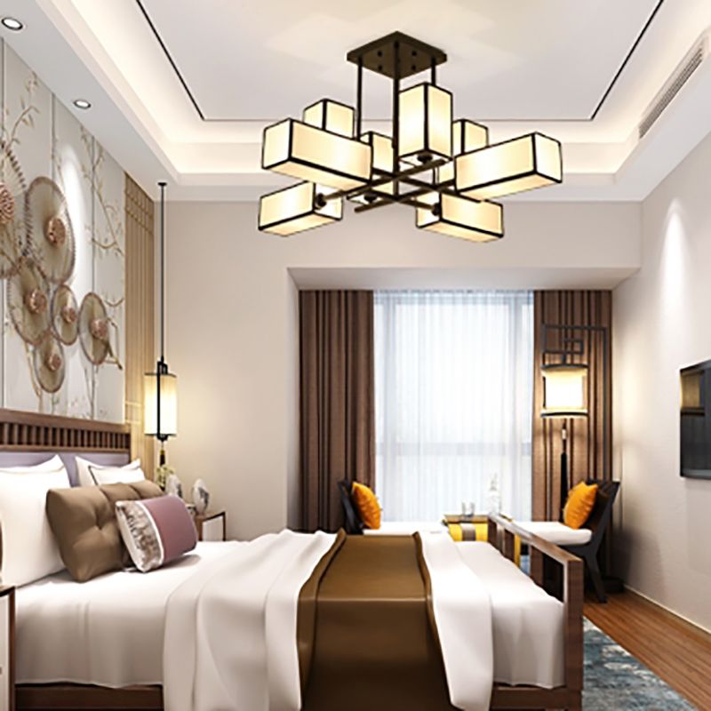 Éclair de lustre en tissu de lampe suspendue minimaliste pour le salon