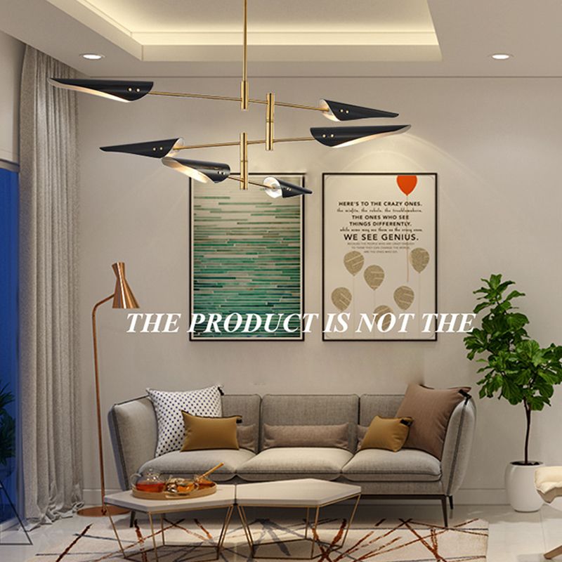 Luci sospese postmoderne Multi lampadario in metallo per la camera da letto del soggiorno