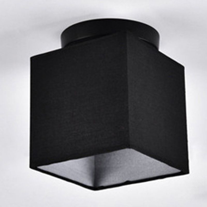 Moderne minimalistische stoffen plafondinbouwlamp vierkante vorm semi-inbouwverlichting voor slaapkamer