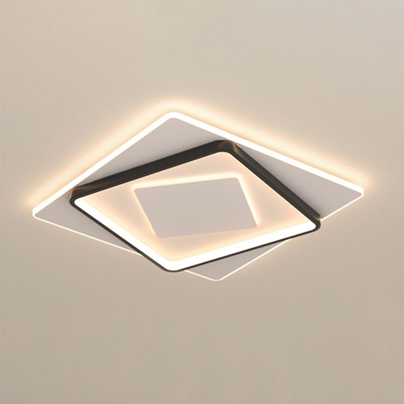 Nouveau Plafonnier LED encastré en acrylique moderne, carré, plafonnier avec 1 lumière