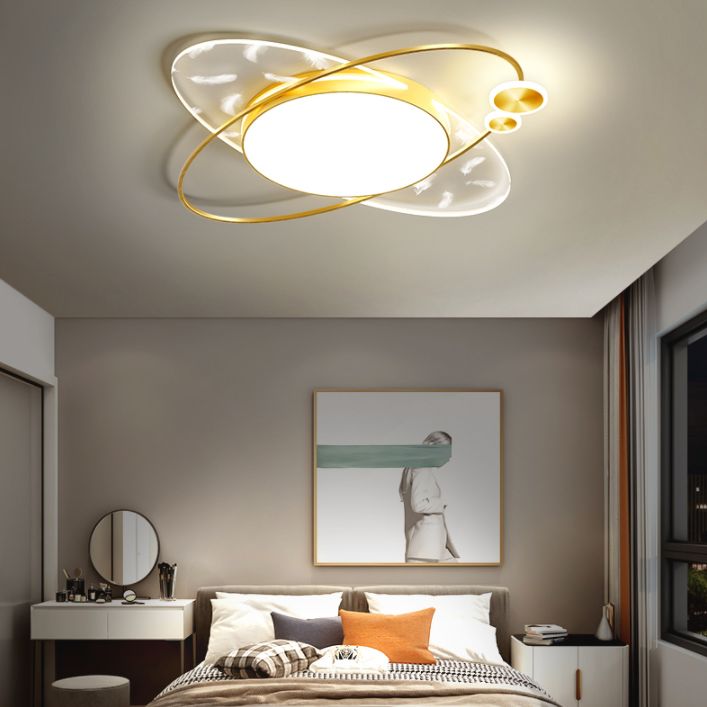 Luce a soffitto a led con piuma oblunga in stile moderno a filo acrilico con ombra acrilica