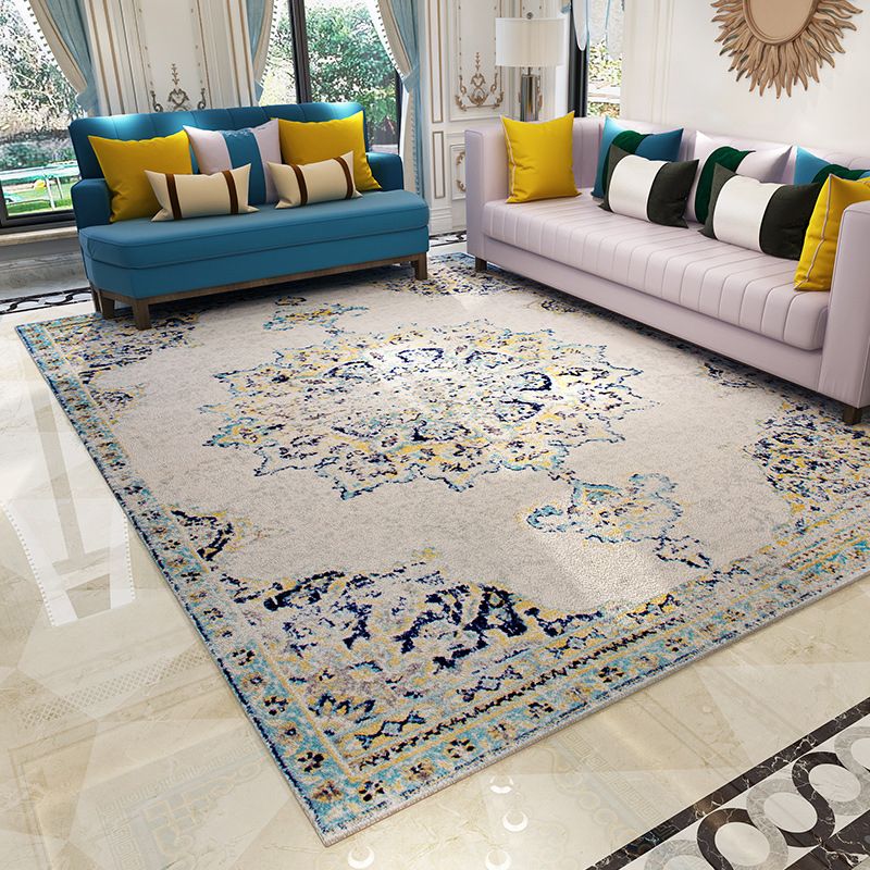 Shabby Chic Abstract Rug Multi-Color Polyster Indoor Rug Anti-Slip Backing Washable Carpet for Decoration