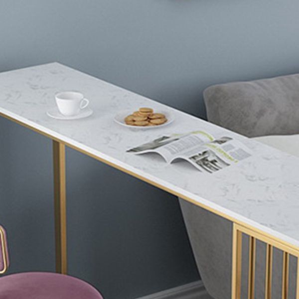 Faux Marble Bar Table Set 1/2/3 Pieces Glam Rectangle Bistro Set for Dining Room