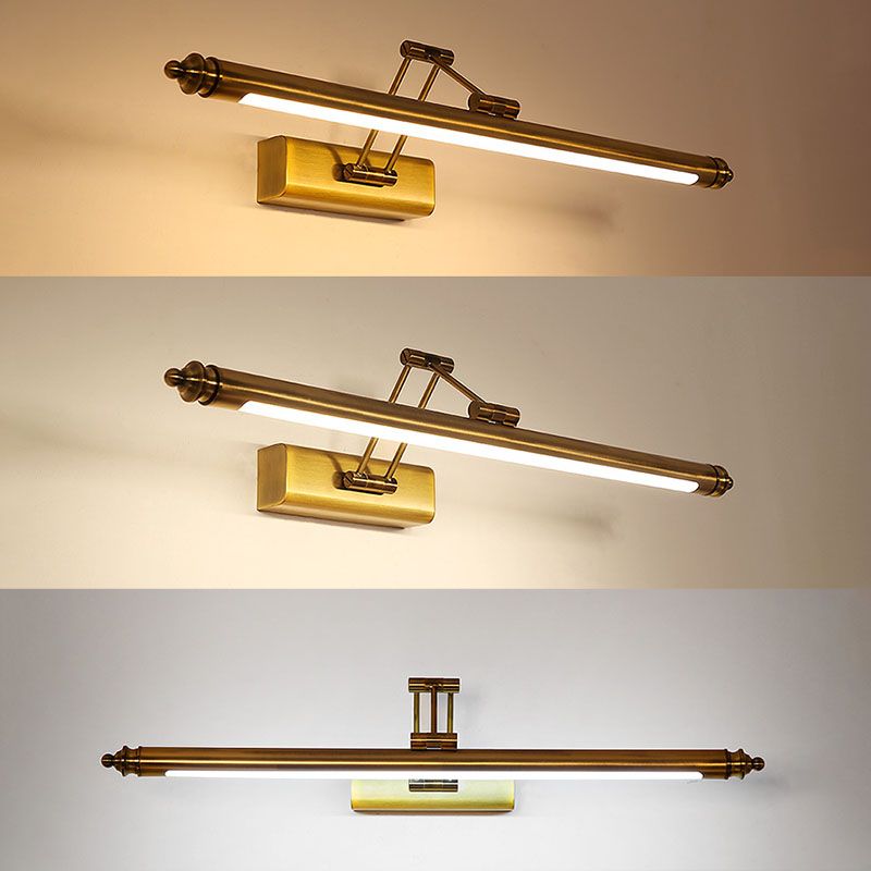 Stainless-Steel Linear LED Wall Light in Modern Simplicity Plastic Extendable Wall Lamp for Bathroom