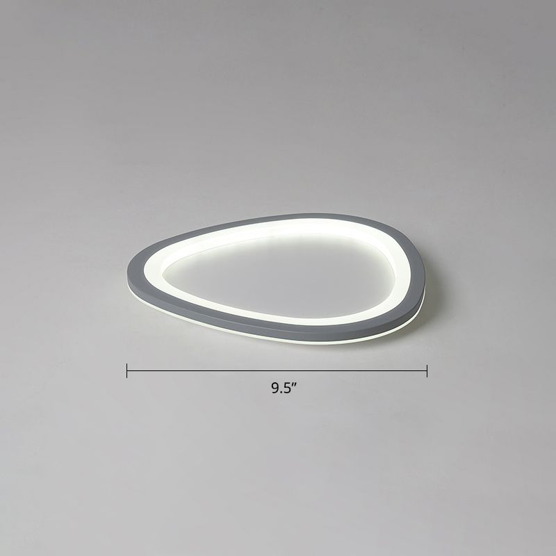 Dunkelgraue Tropfenförmige Flushmount Nordic Acryl LED Ultradünne Deckenleuchte