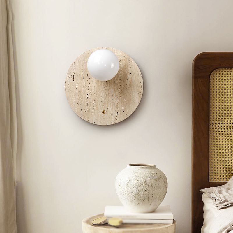 Modern 1-Light Wall Mounted Lighting Stone Wall Lamp for Bedroom