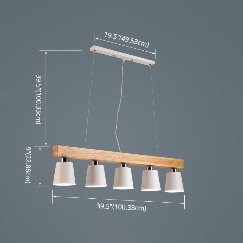 Ciondolo a isola moderna nordica con sala da lavoro in metallo conico in metallo lampada appesa