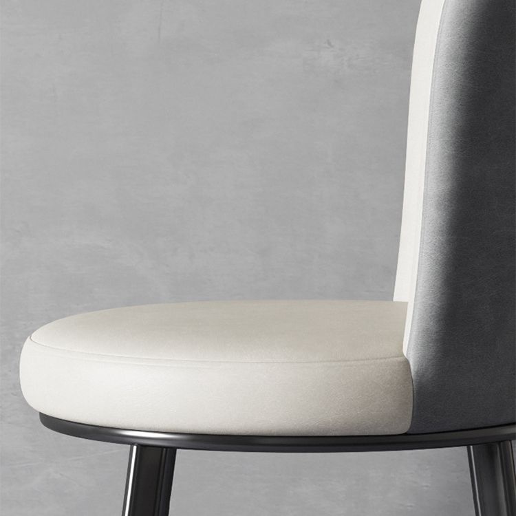 Contemporary Faux Leather Dining Chair Parsons Chair in Matte Finish for Brasserie