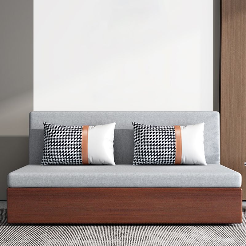 Linen Contemporary Armless Sofa Bed Foldable Sofa for Living Room, Apartment
