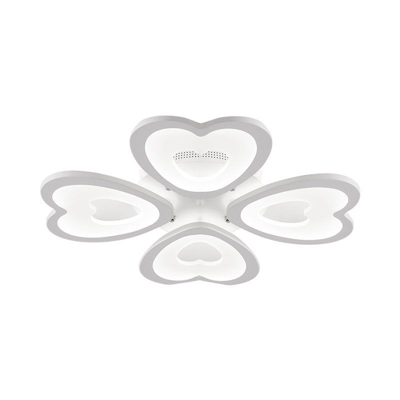 Montage de plafond moderne 4/6-6 avec une teinte acrylique coeur blanc lampe à chasse d'eau chaude / blanche / naturel